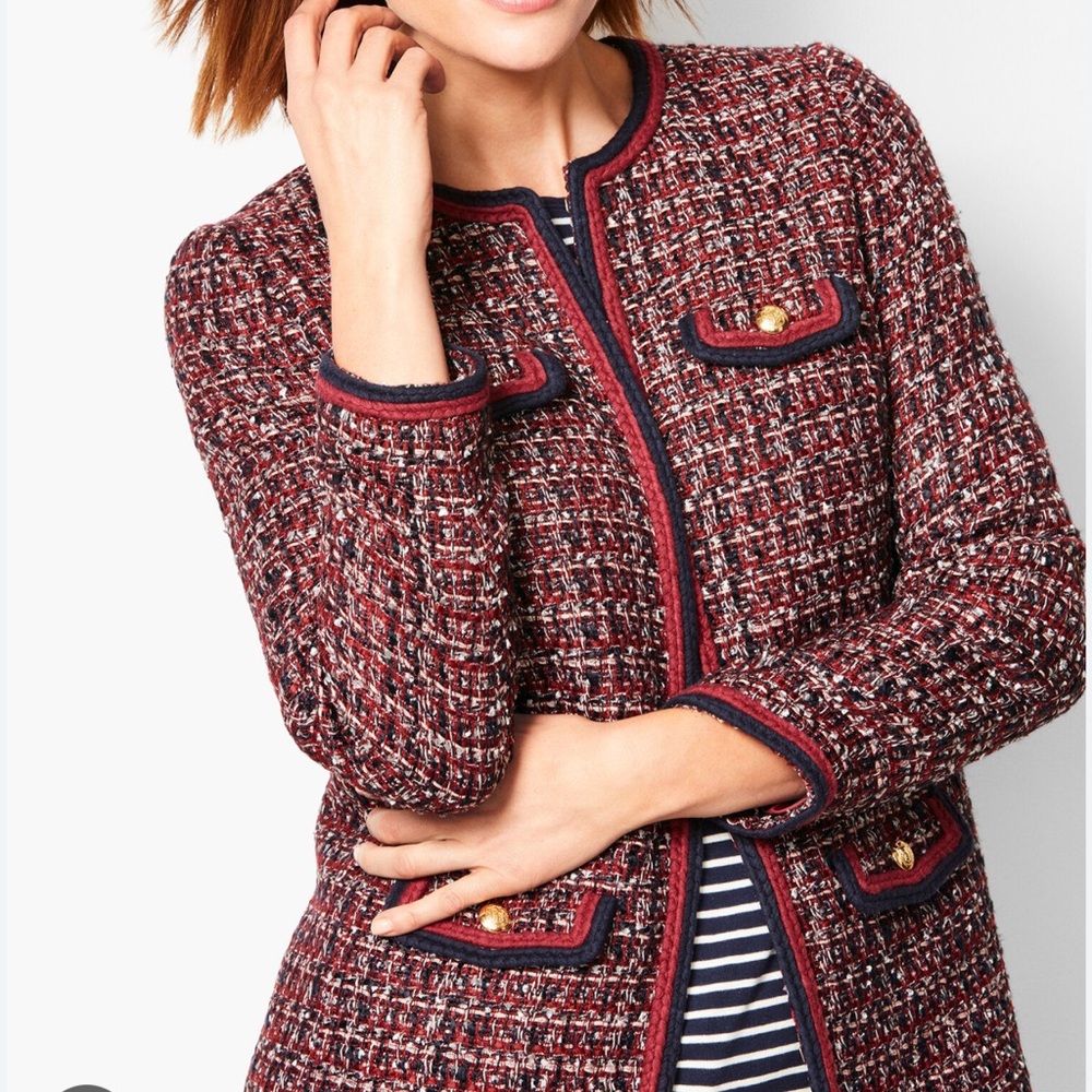 Talbots Women's Burgundy Tweed Jacket